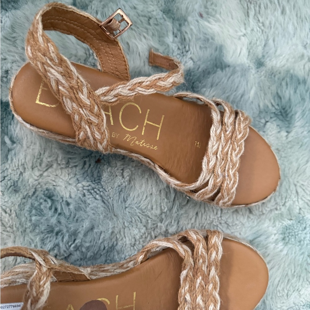 Beach Matisse Braided Tan Sandals Size 8